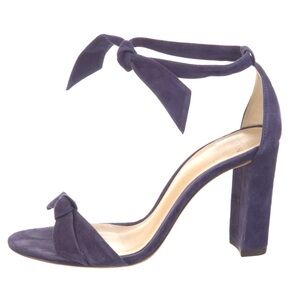 Alexandre Birman Clarita block heel sandals suede ankle tie strap 36.5